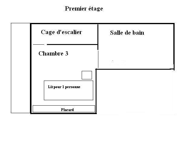 Plan premier étage du Gite le Lapin Marin à Fécamp
